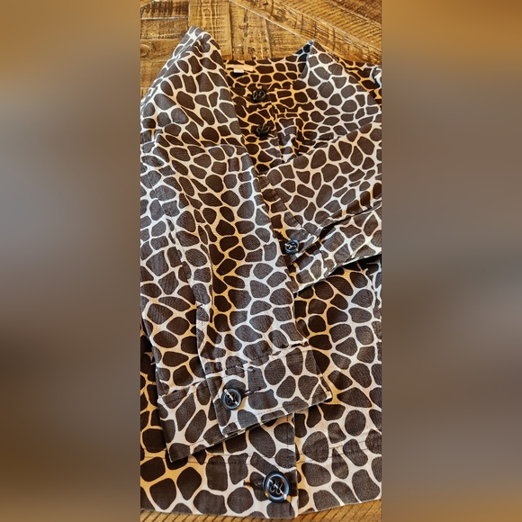 Charter Club Giraffe Print Button Up Lightweight Jacket Blazer Top Size 2X - Picture 10 of 10